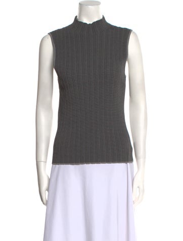 Theory Tops Mock Neck Sleeveless Top L