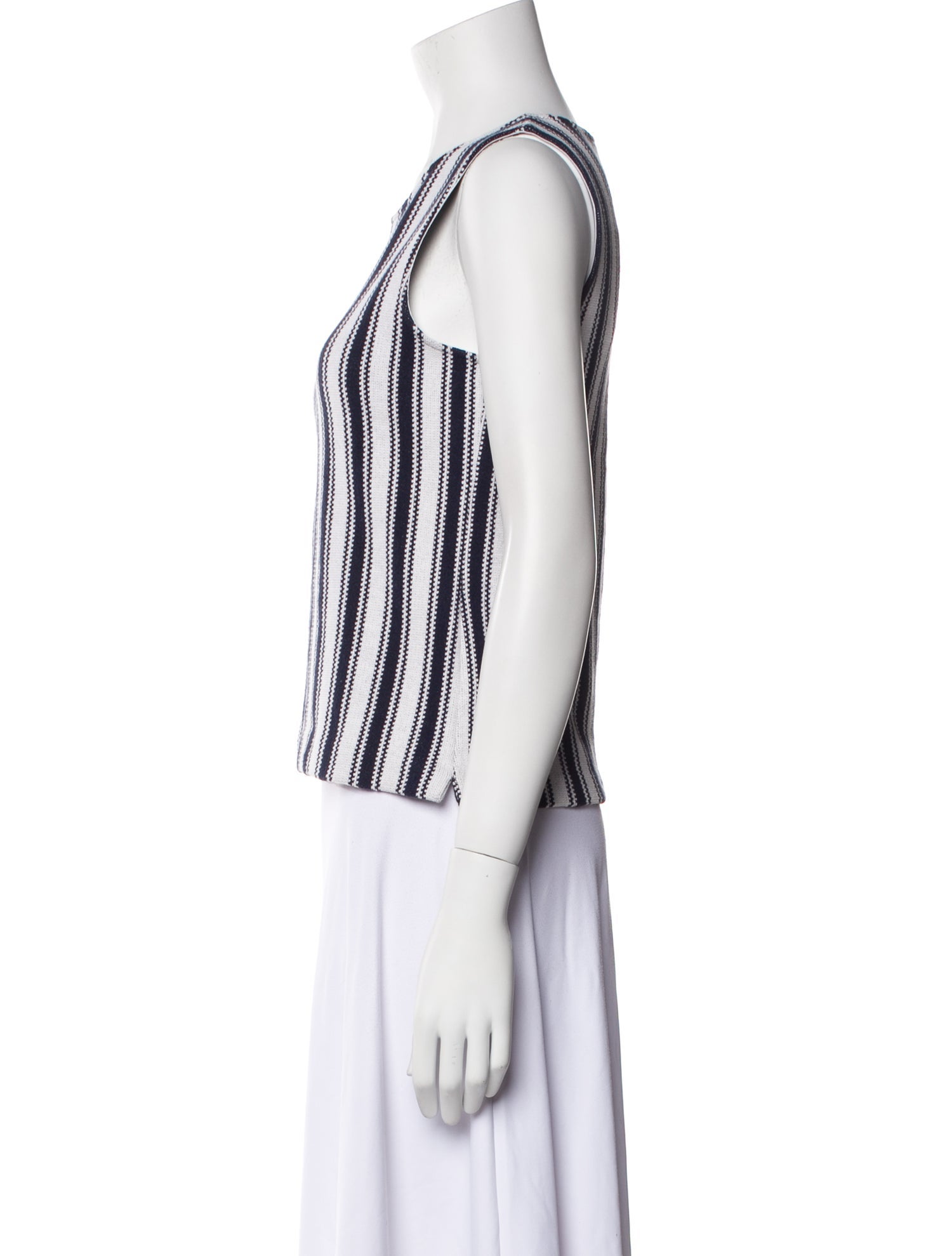 Theory Striped Scoop Neck Crop Top