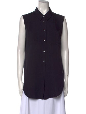 Theory Silk Sleeveless Button-Up Top