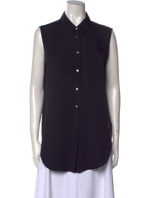 Theory Silk Sleeveless Button-Up Top