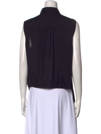 Theory Silk Sleeveless Button-Up Top
