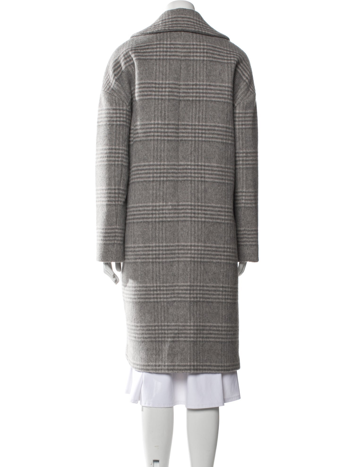 Theory Wool Plaid Print Coat