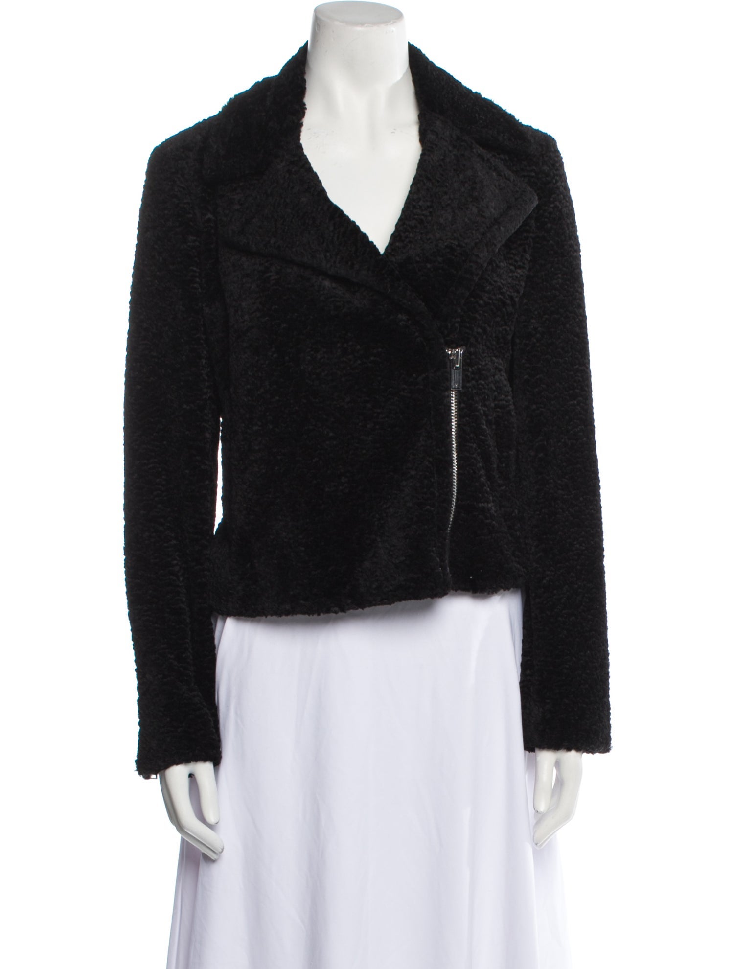 Theory Faux Fur Biker Jacket