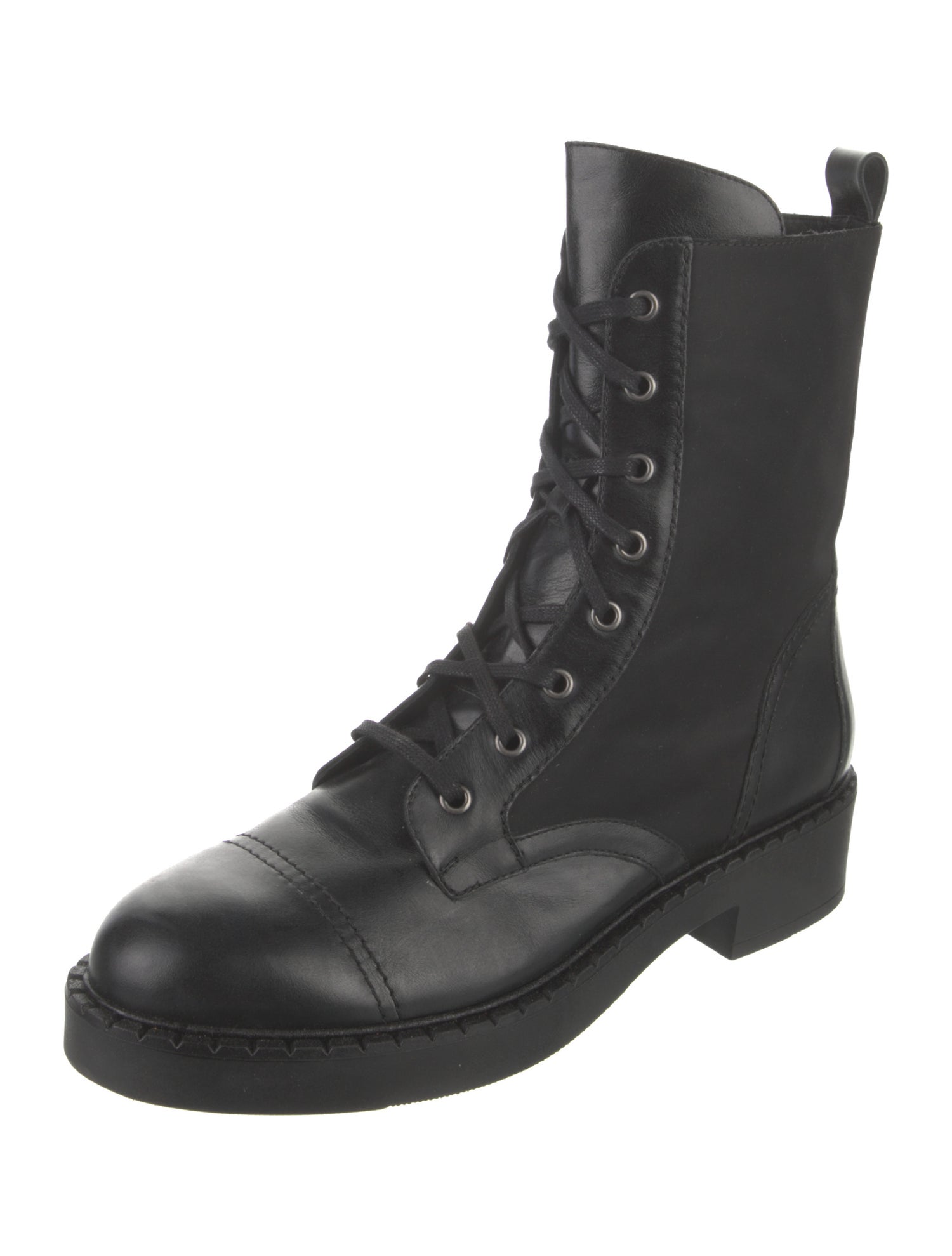 Theory Leather Combat Boots