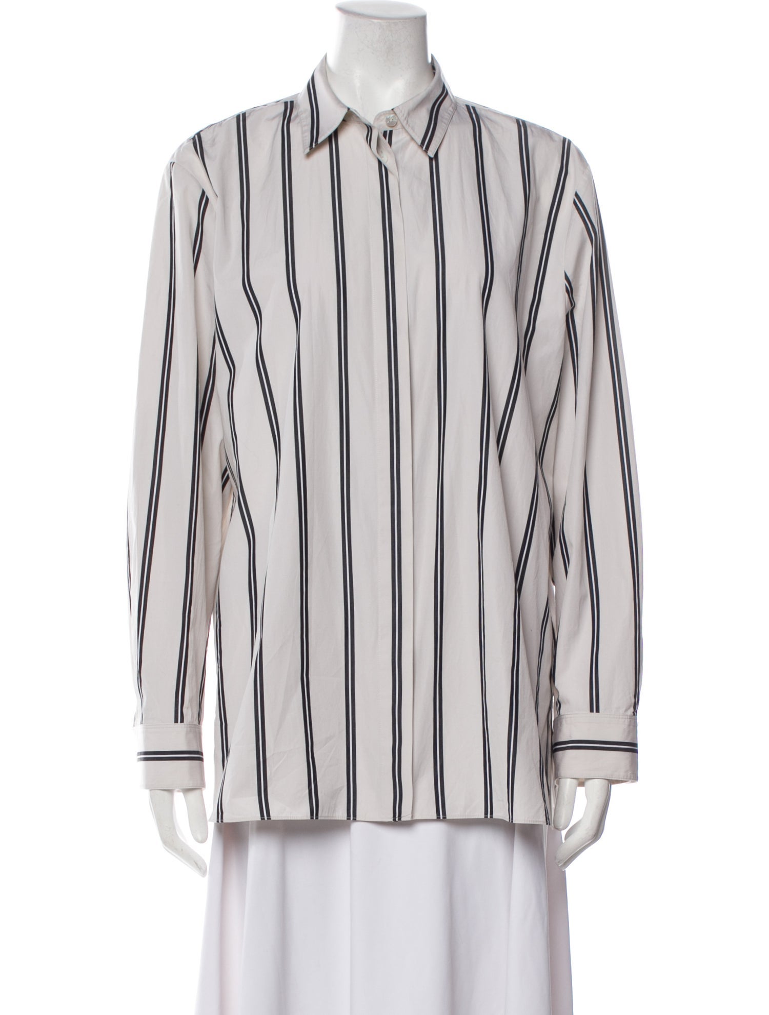 Theory Two-Piece top set Striped Button-Up Top