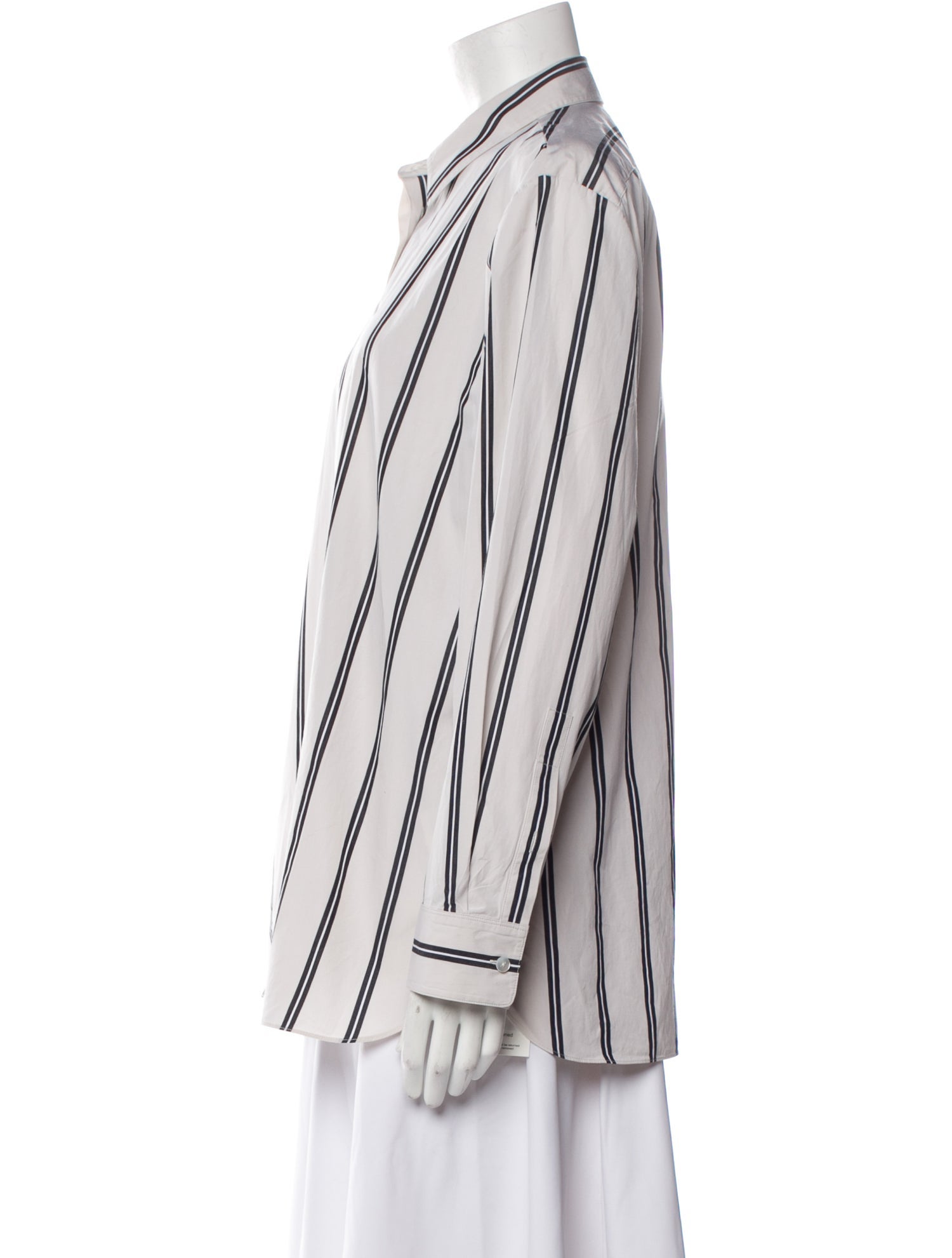 Theory Two-Piece top set Striped Button-Up Top