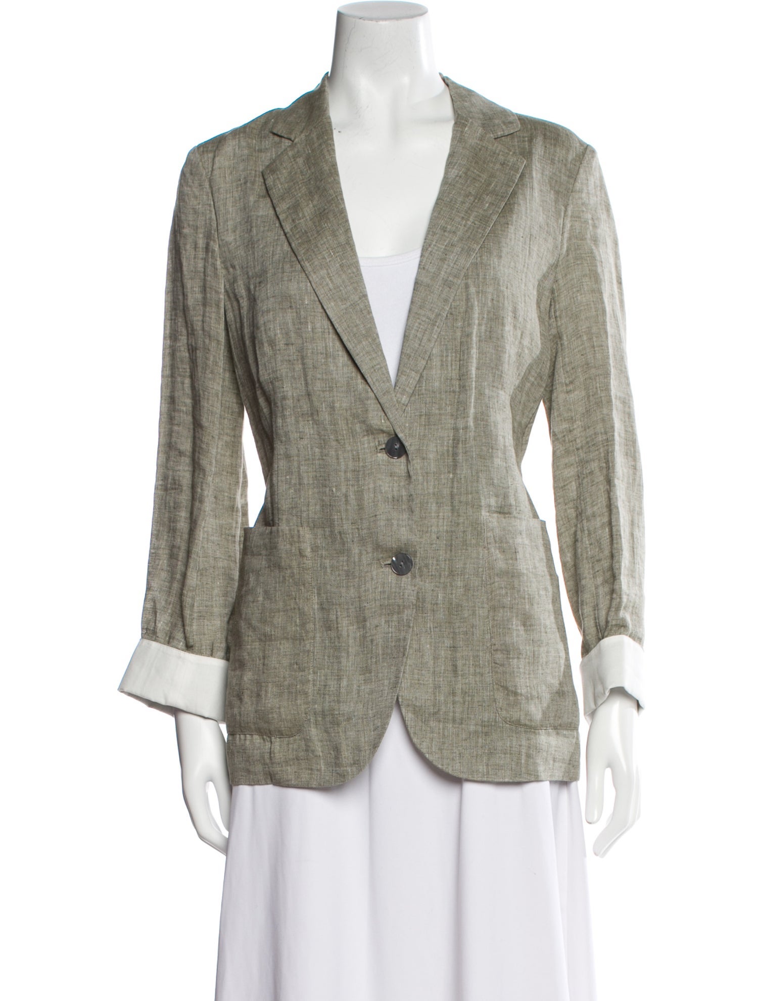 Theory Hemp Plaid Print Blazer