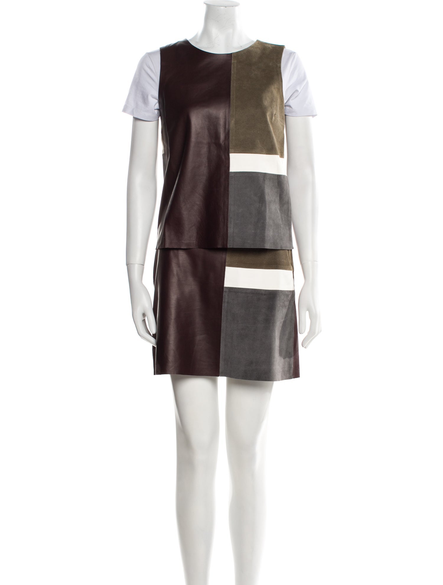 Theory Leather Skirt Set