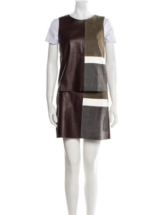 Theory Leather Skirt Set