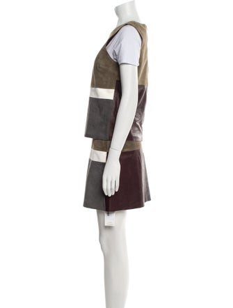 Theory Leather Skirt Set