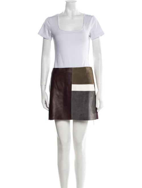 Theory Leather Skirt Set