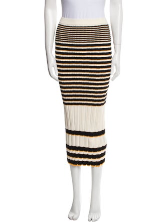 Theory Striped Midi Length Skirt