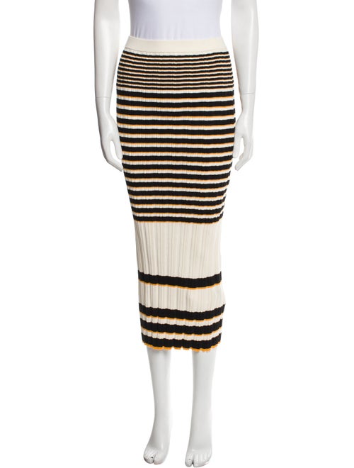 Theory Striped Midi Length Skirt