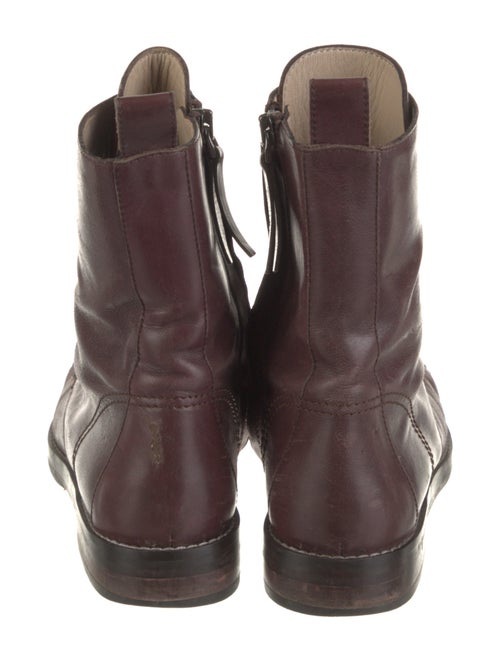 Theory Leather Whipstitch Trim Combat Boots