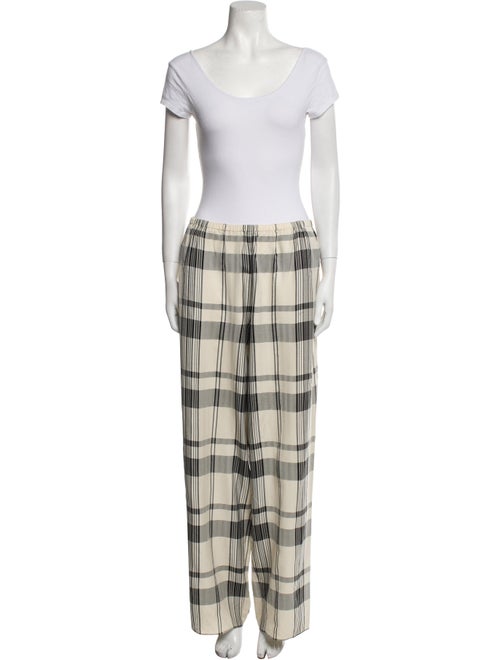 Theory Plaid Print Pant Set