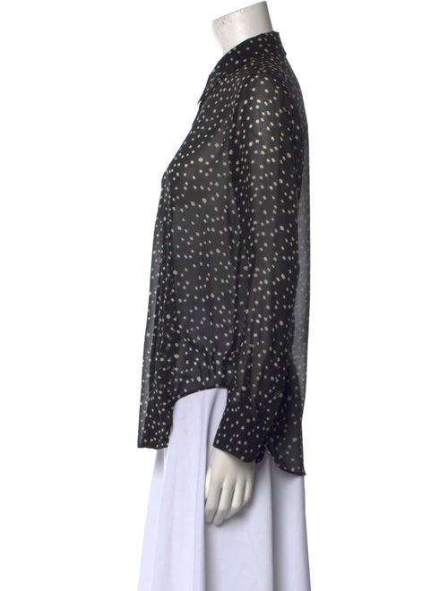 Theory Silk Polka Dot Print Button-Up Top