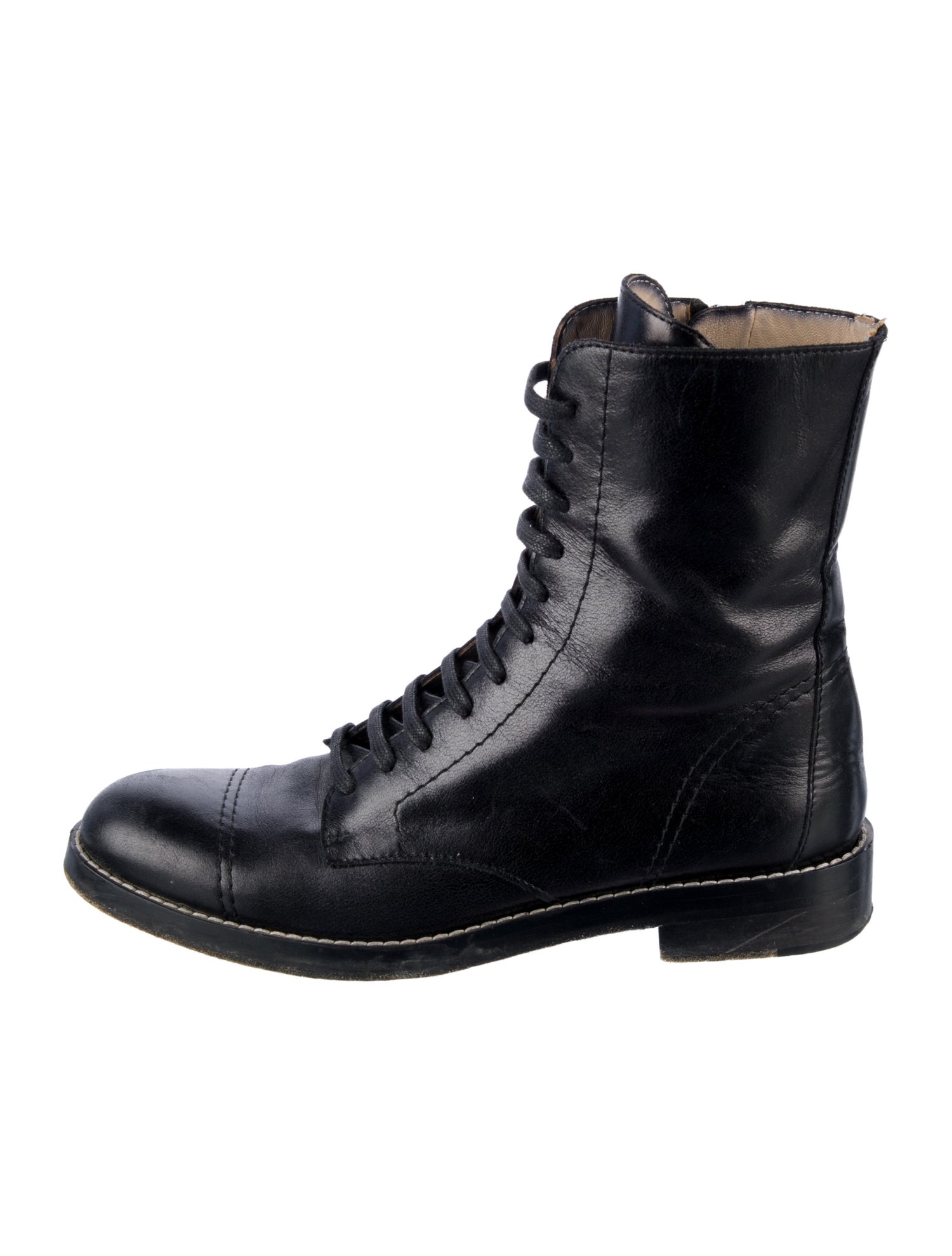 Theory Leather Combat Boots