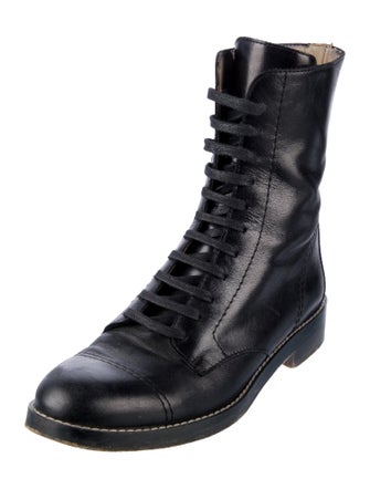 Theory Leather Combat Boots