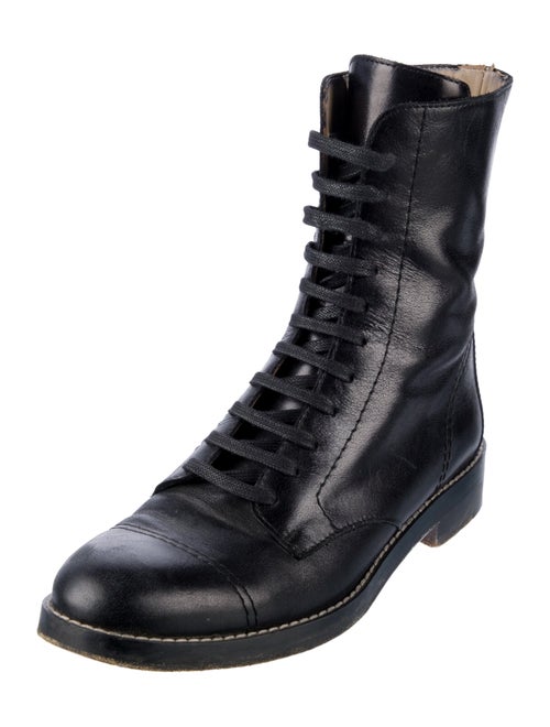 Theory Leather Combat Boots