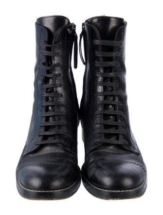 Theory Leather Combat Boots