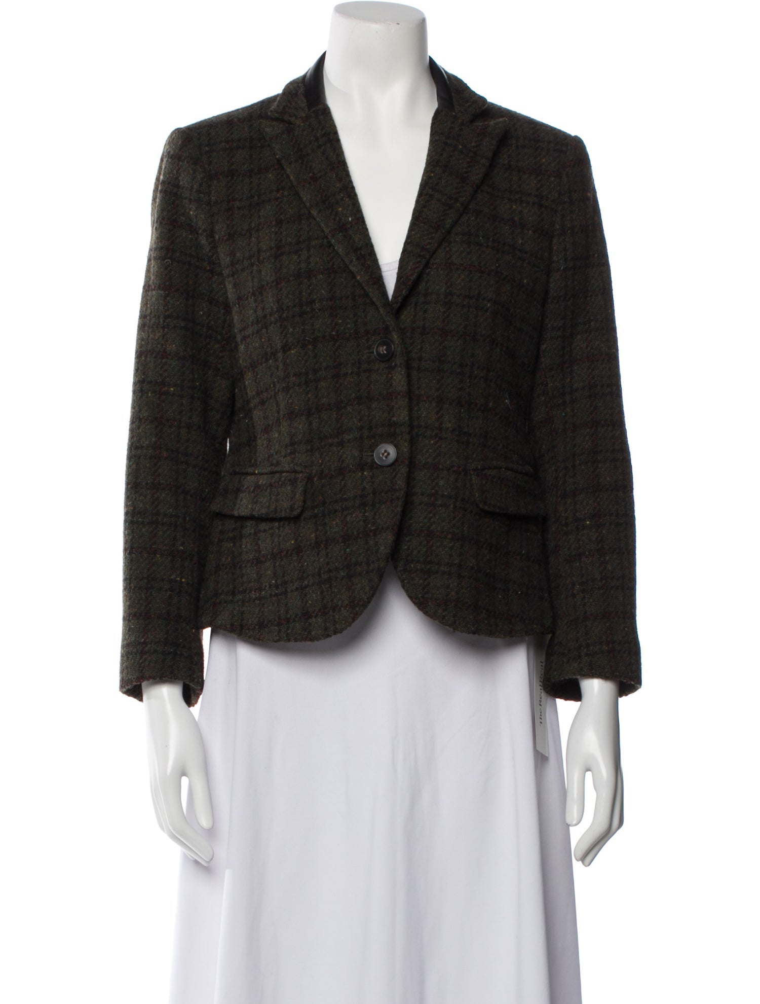 Theory Virgin Wool Plaid Print Blazer