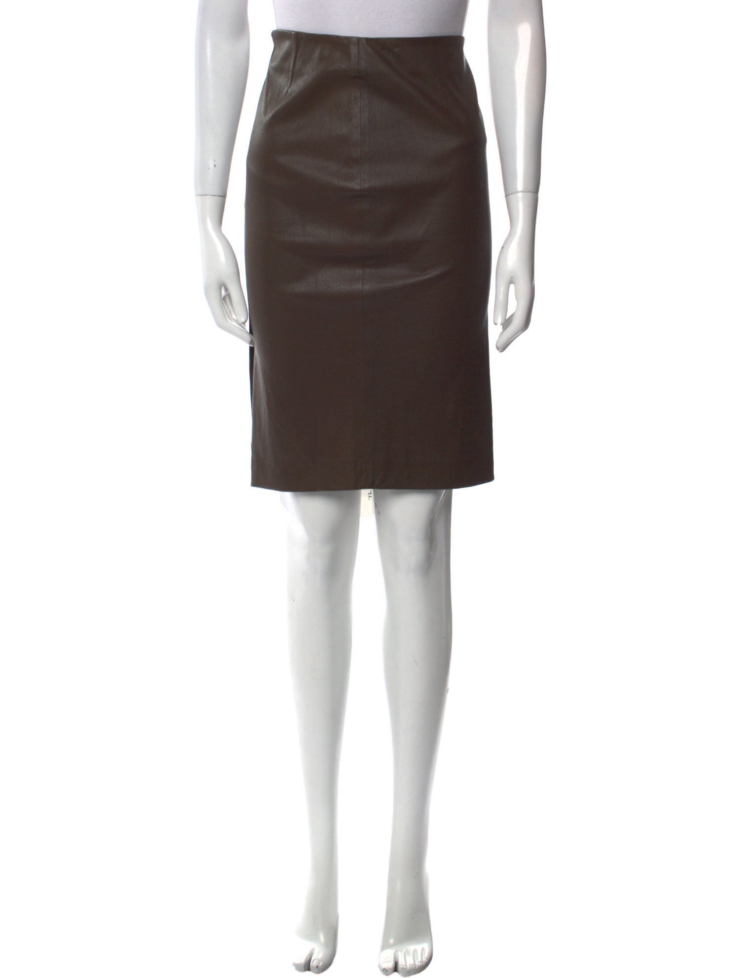 Theory Lamb Leather Knee-Length Skirt