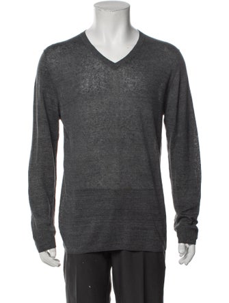 Theory Linen V-Neck Pullover