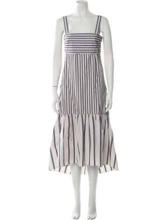Theory Striped Midi Length Dress