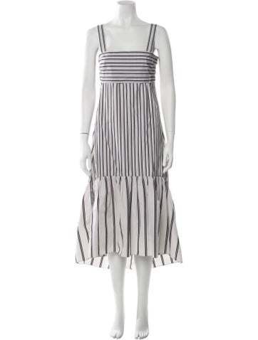 Theory Dresses Striped Midi Length Dress Petite