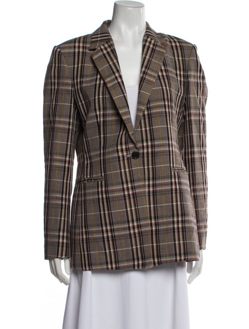 Theory Virgin Wool Plaid Print Blazer