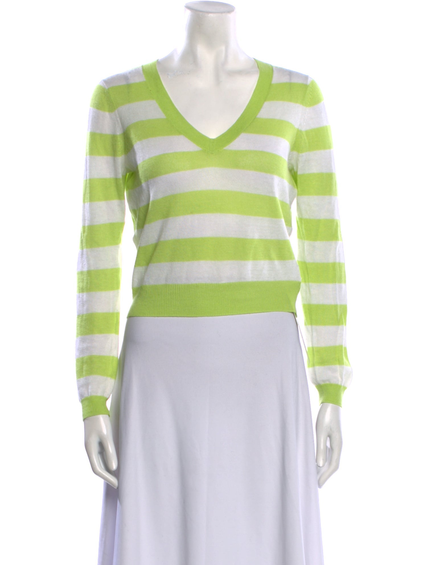 Theory Striped V-Neck Sweater