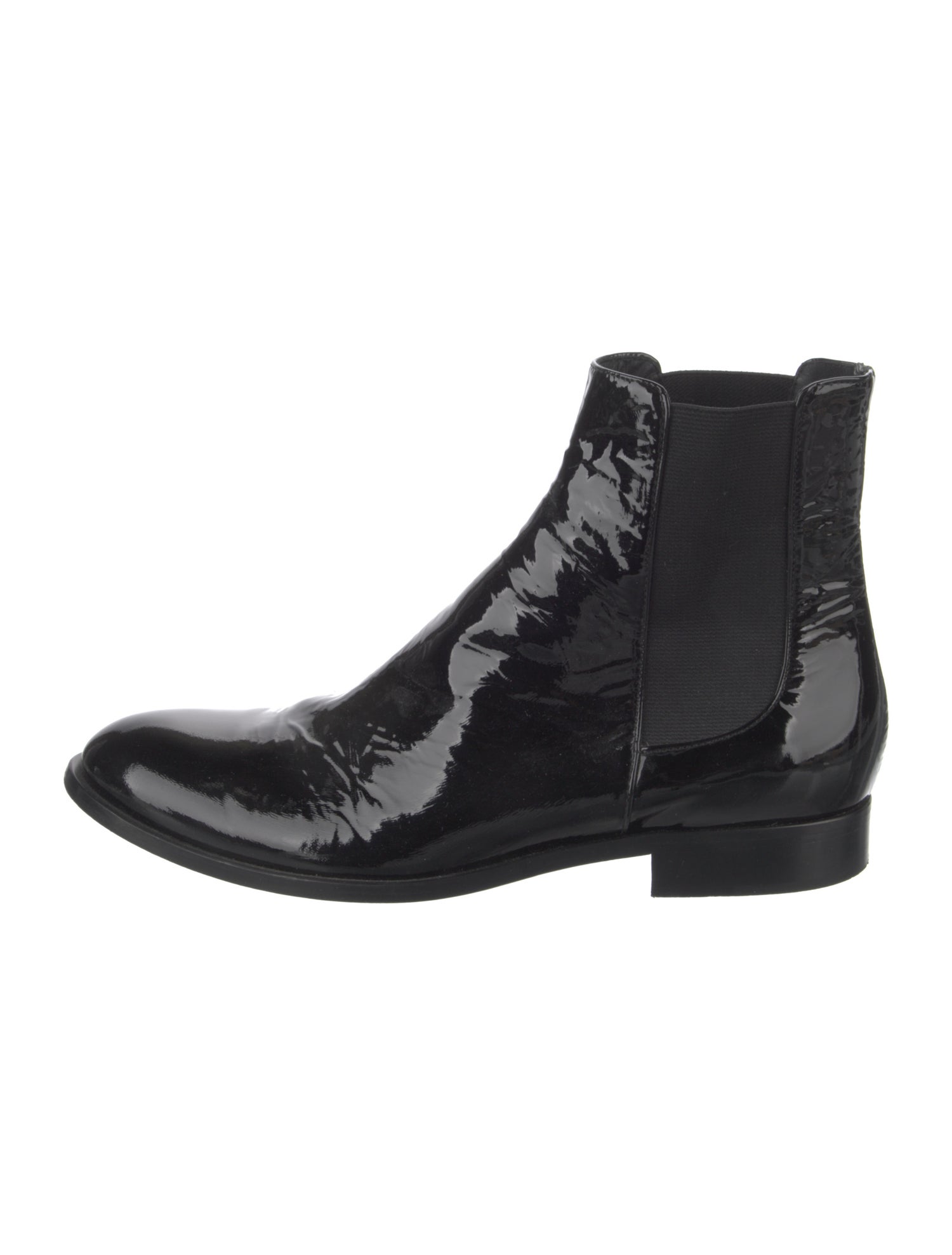 Theory Patent Leather Chelsea Boots