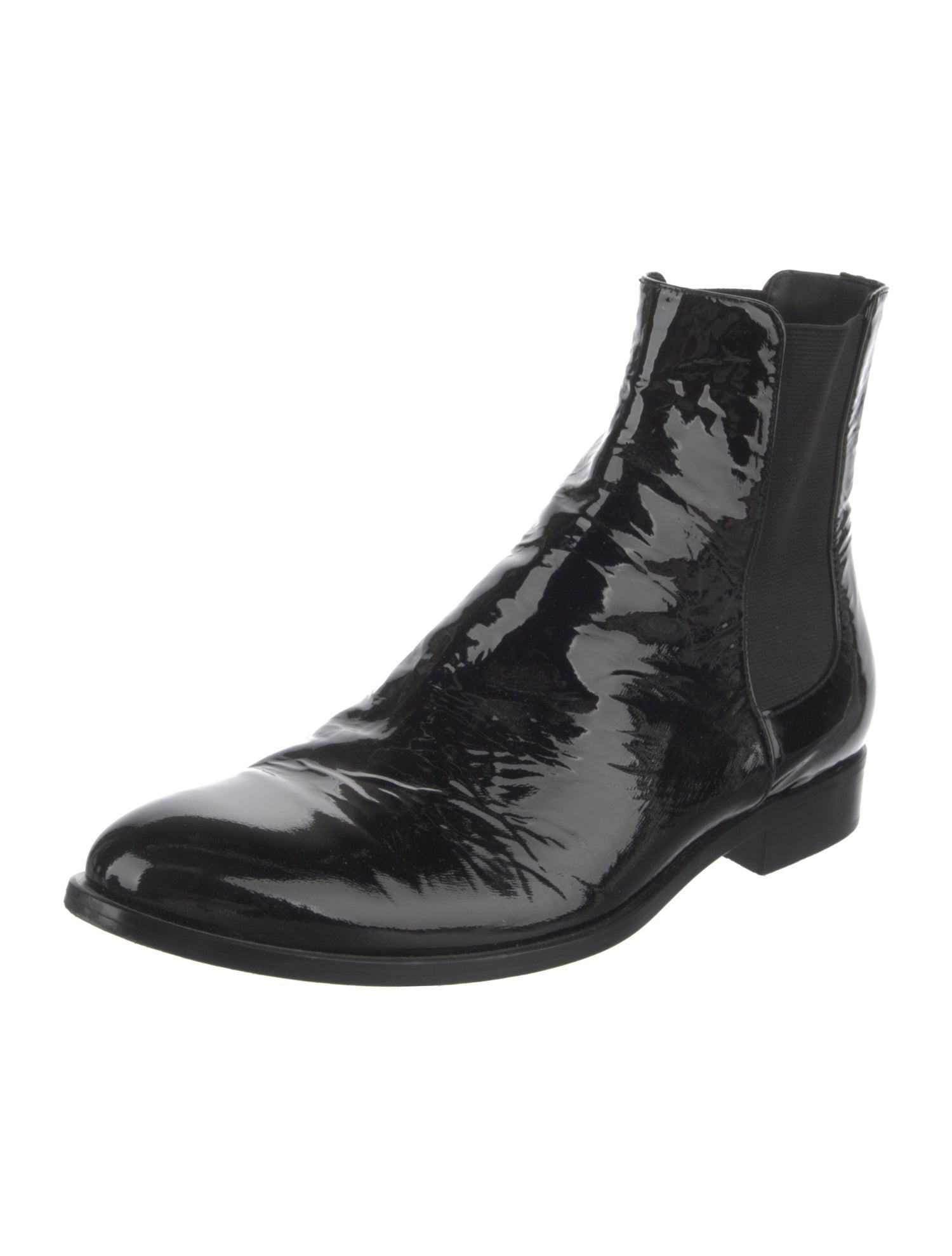 Theory Patent Leather Chelsea Boots