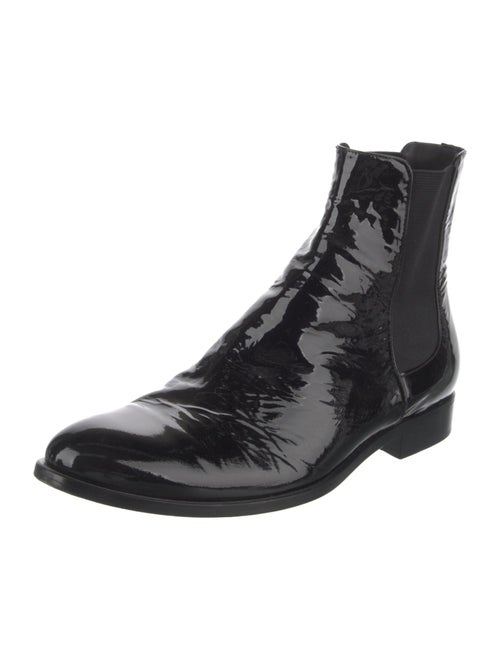 Theory Patent Leather Chelsea Boots