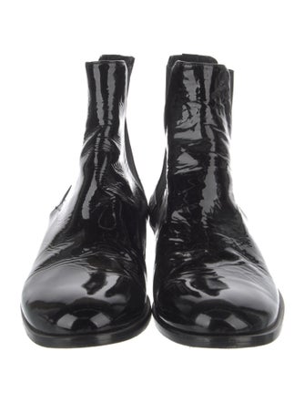 Theory Patent Leather Chelsea Boots