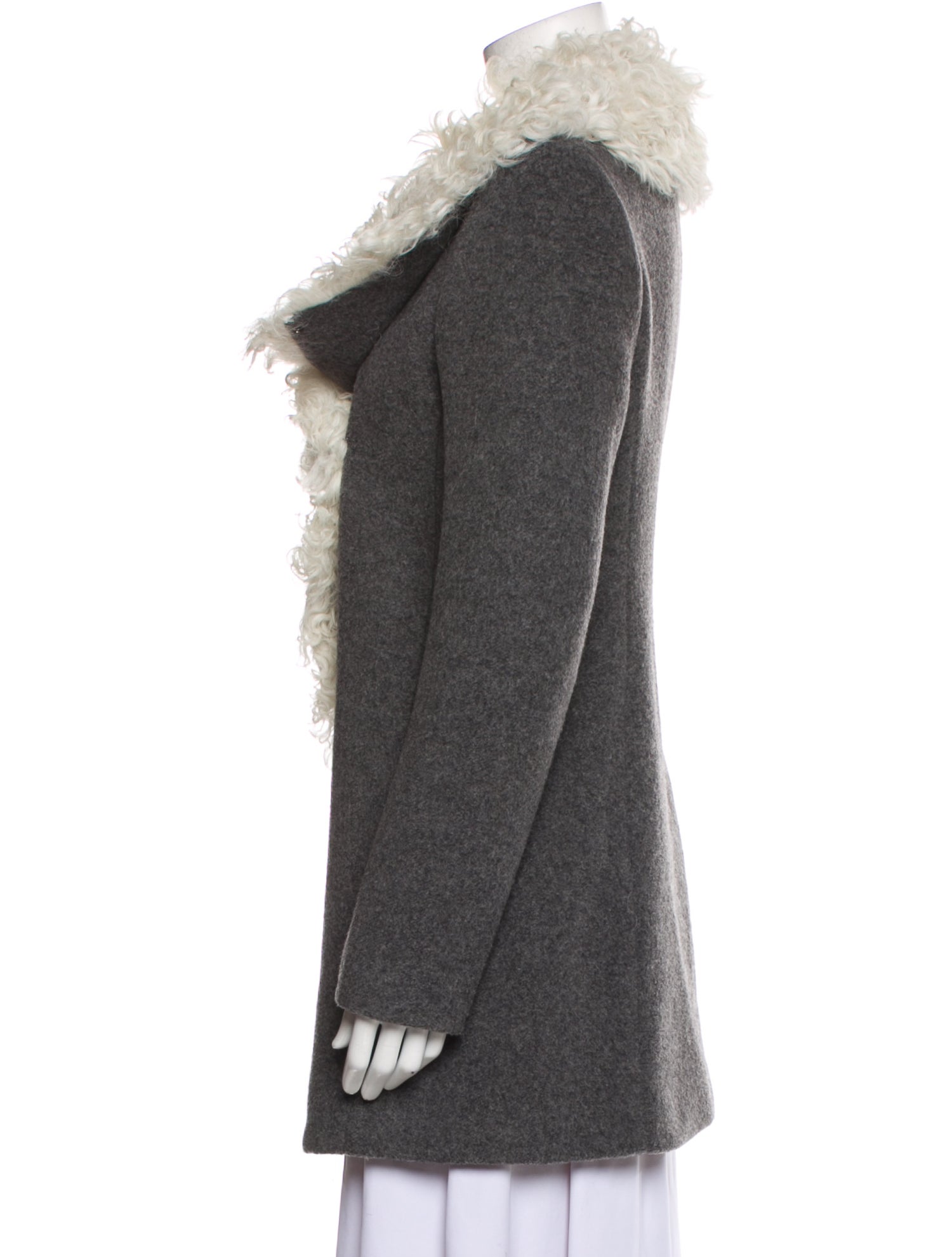 Theory Wool Faux Fur Coat