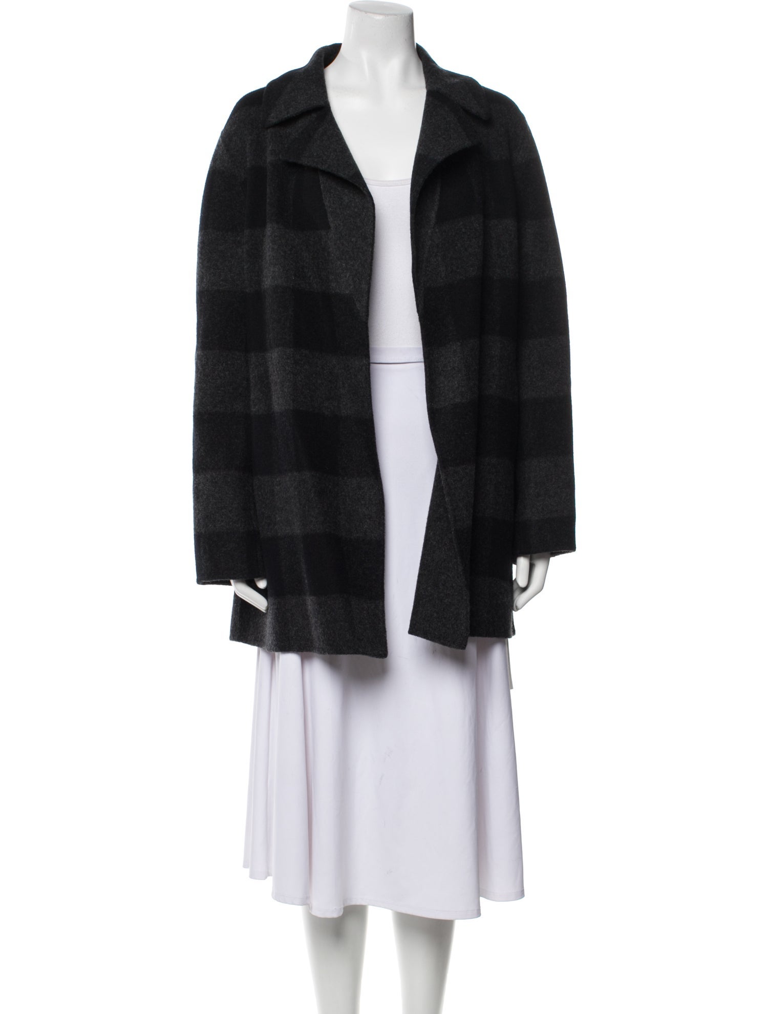 Theory Wool Plaid Print Coat