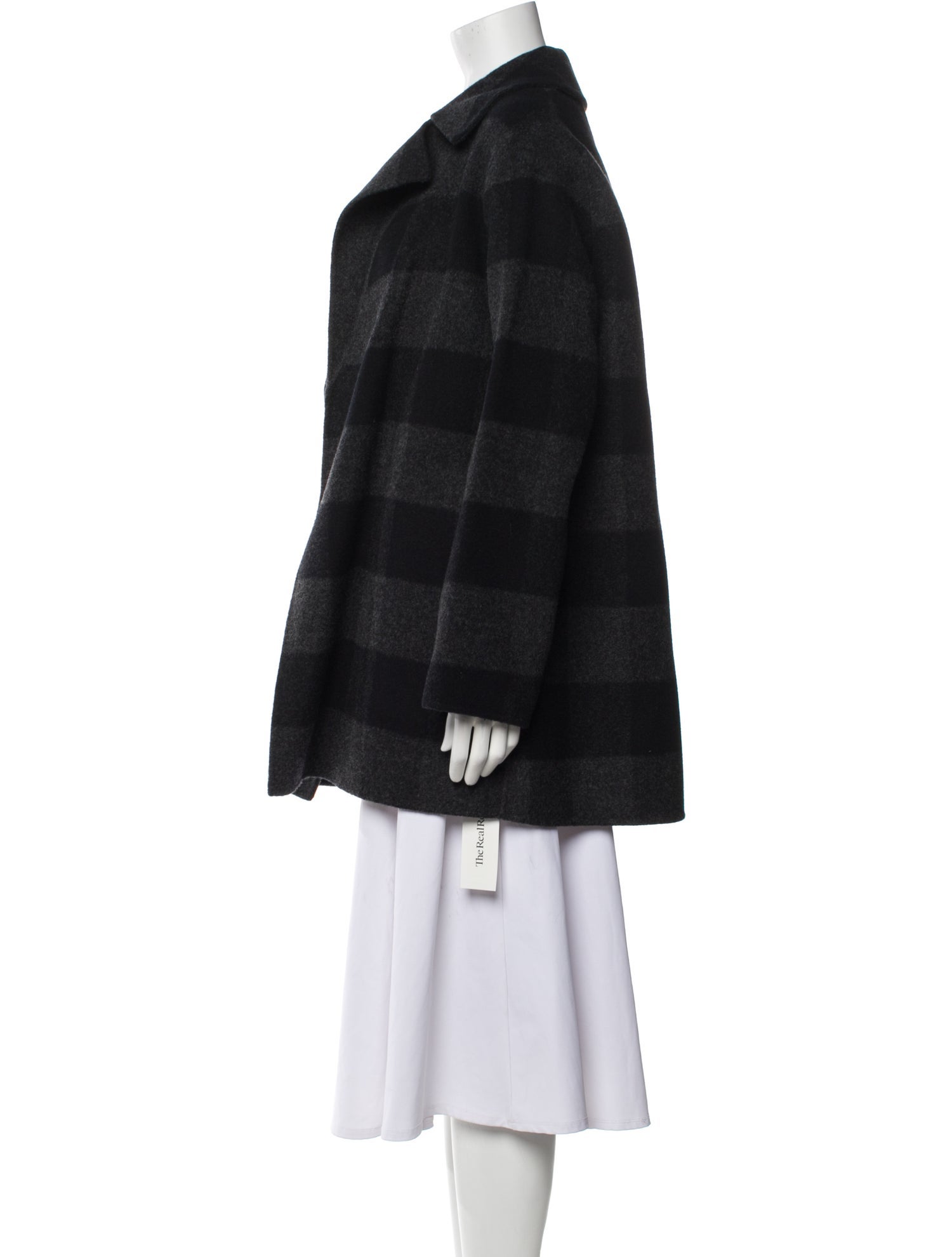 Theory Wool Plaid Print Coat
