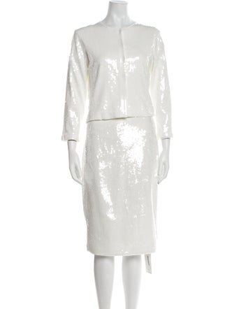 Theory Printed Sequin Embellishments Skirt Set