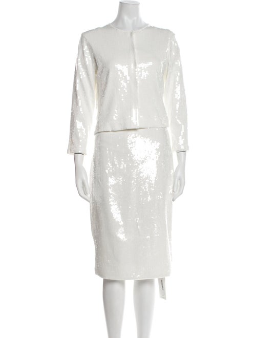 Theory Printed Sequin Embellishments Skirt Set