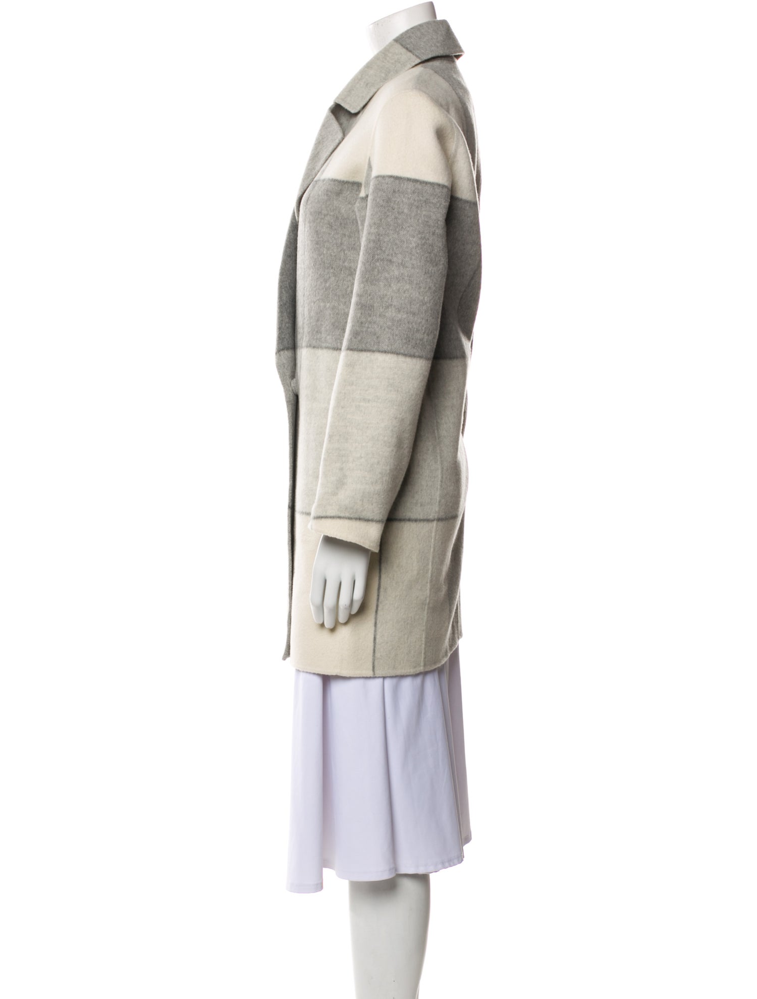 Theory Wool Plaid Print Peacoat