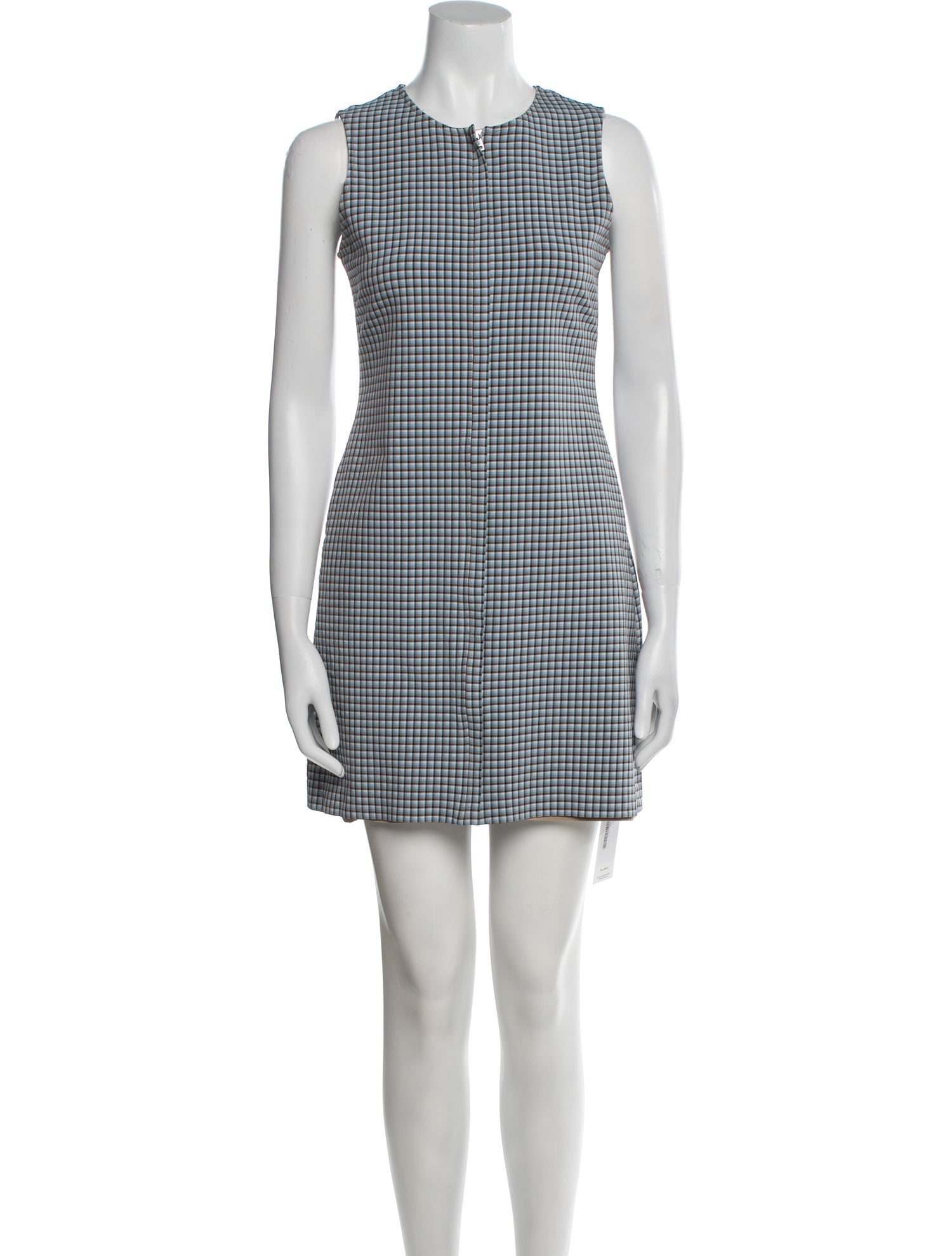 Theory Plaid Print Mini Dress