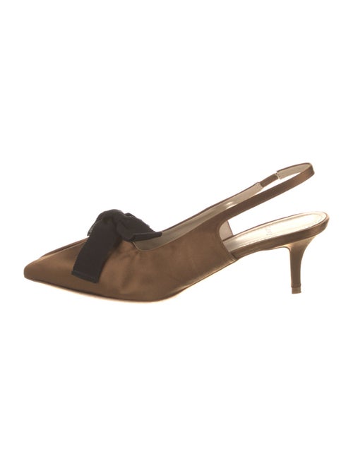 Theory Satin Bow Accents Slingback Pumps
