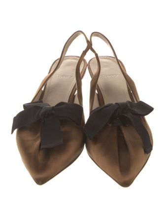 Theory Satin Bow Accents Slingback Pumps