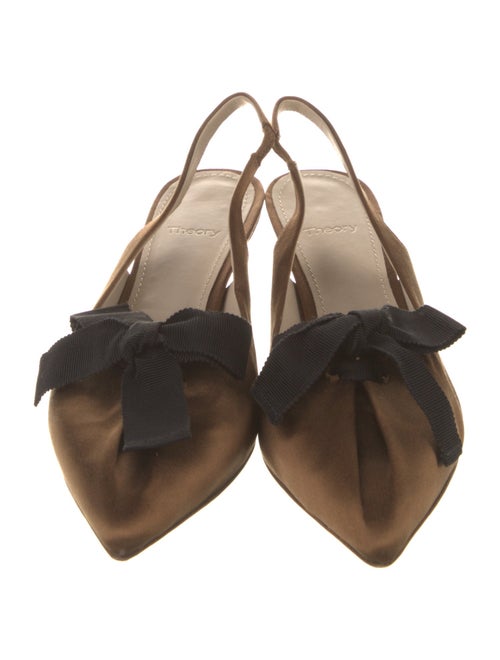 Theory Satin Bow Accents Slingback Pumps