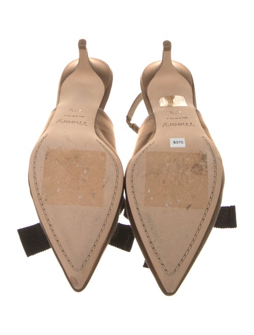Theory Satin Bow Accents Slingback Pumps