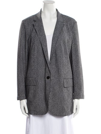 Theory Virgin Wool Plaid Print Blazer