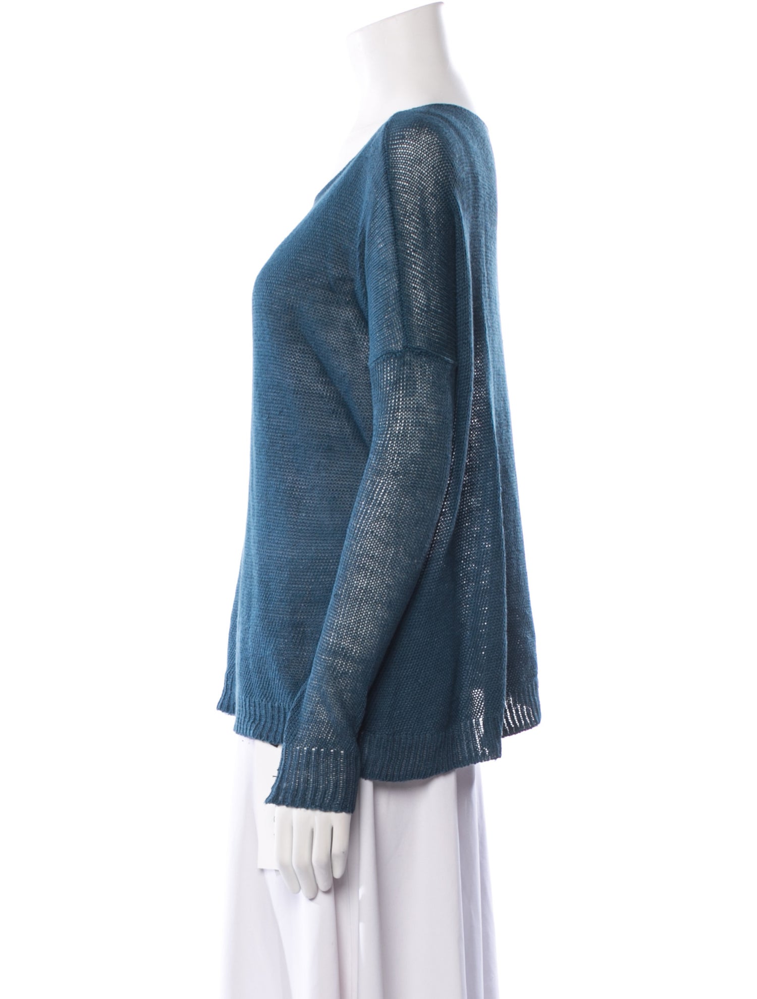 Theory Linen Scoop Neck Sweater