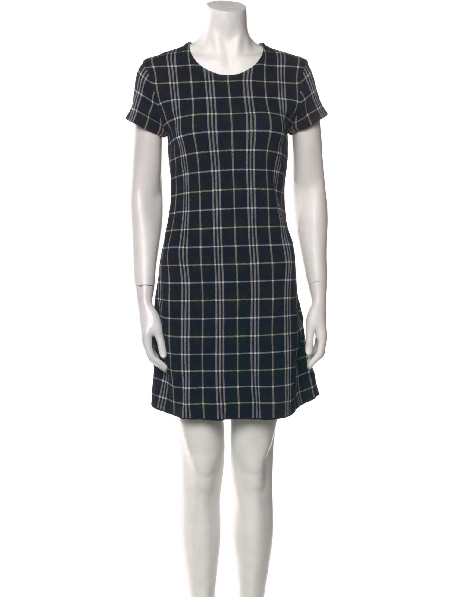 Theory Plaid Print Mini Dress
