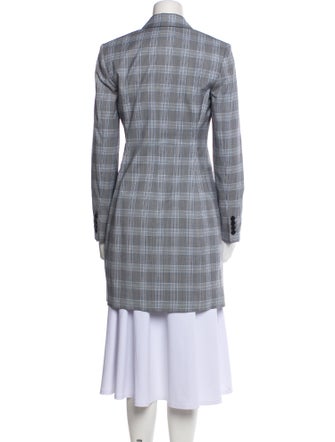 Theory Virgin Wool Plaid Print Peacoat